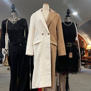 Steve Madden White and Tan Trench Coat